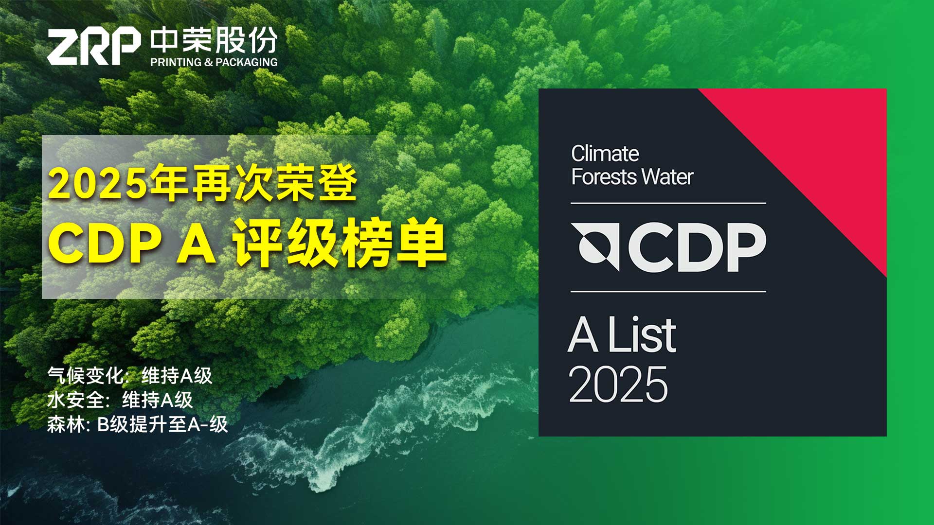 蝉联庆幸！7790必发集团股份陆续两年荣获CDP“A级”环保评级，启航2026高质量可持续发展新征程